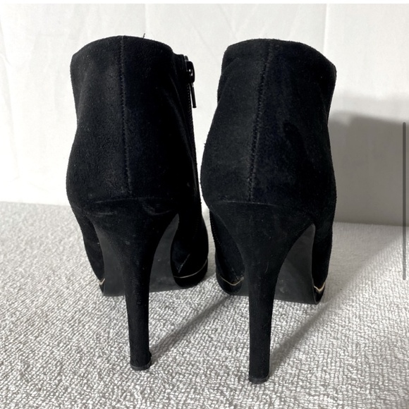 Call It Spring Black Ankle Boots With Gold Trim 8 - Picture 5 of 15